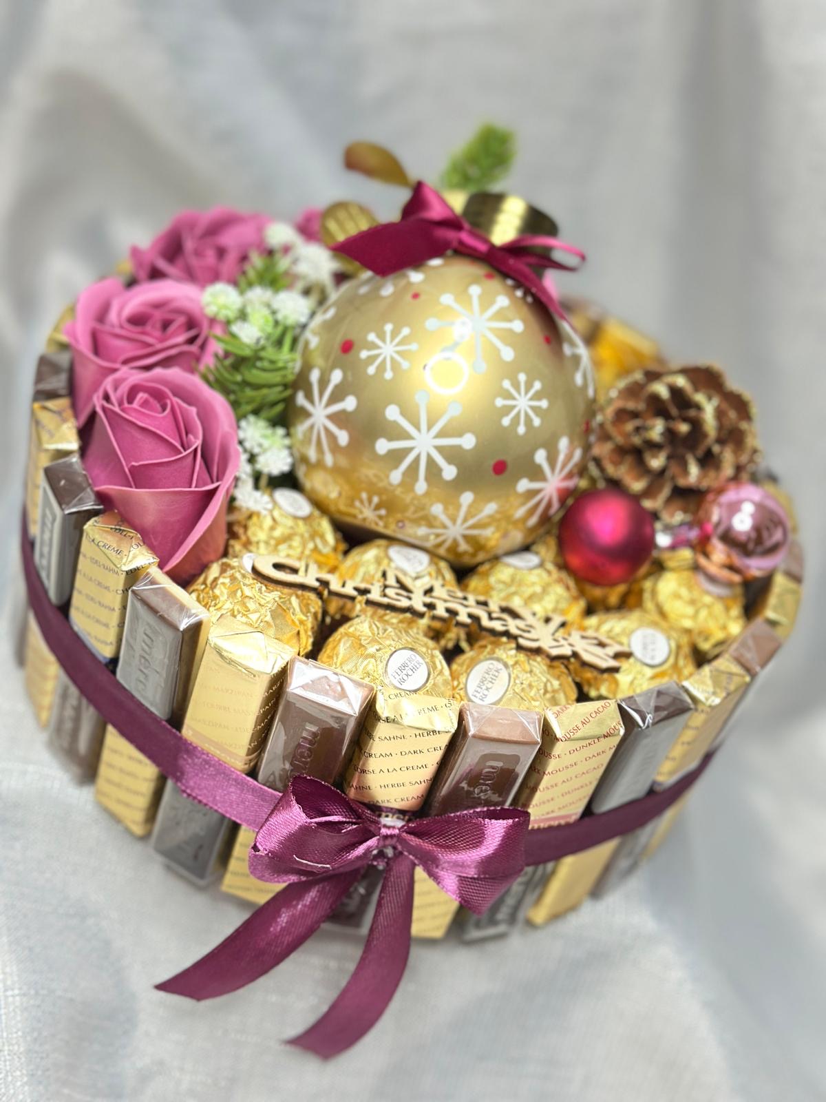 Weihnachtliche Merci Torte mit Ferreo Rocher